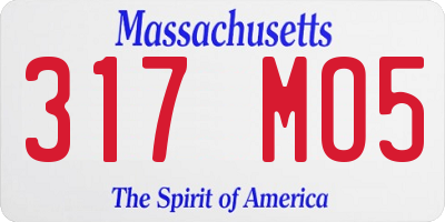 MA license plate 317MO5