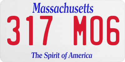 MA license plate 317MO6