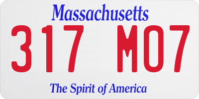 MA license plate 317MO7