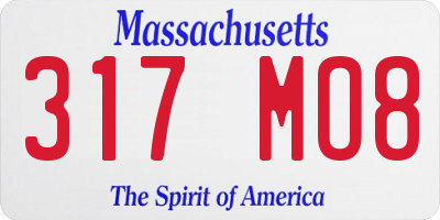 MA license plate 317MO8