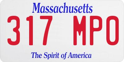 MA license plate 317MP0