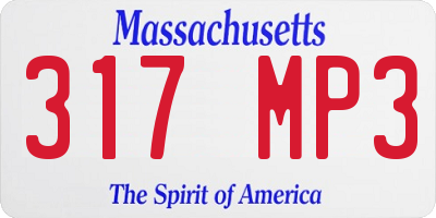 MA license plate 317MP3