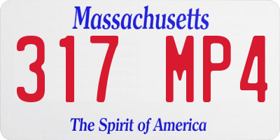 MA license plate 317MP4