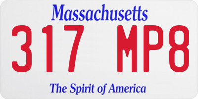 MA license plate 317MP8