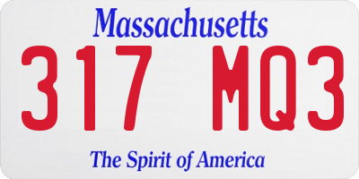 MA license plate 317MQ3