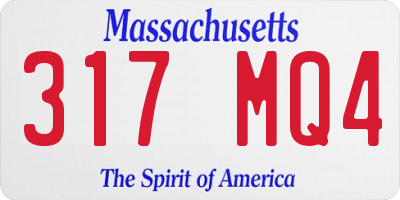 MA license plate 317MQ4