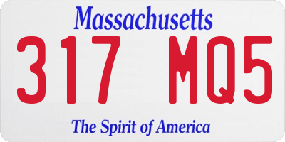 MA license plate 317MQ5