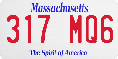 MA license plate 317MQ6