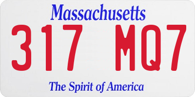 MA license plate 317MQ7
