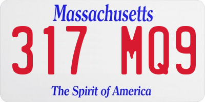 MA license plate 317MQ9