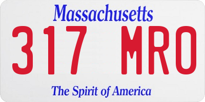 MA license plate 317MR0