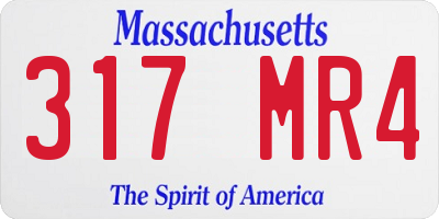 MA license plate 317MR4