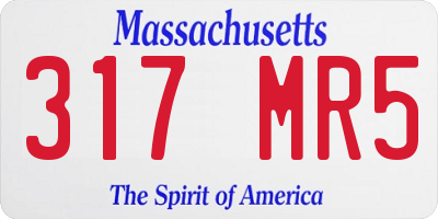 MA license plate 317MR5