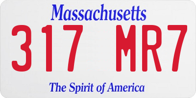 MA license plate 317MR7