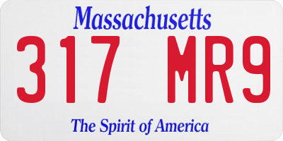 MA license plate 317MR9