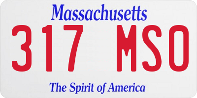 MA license plate 317MS0