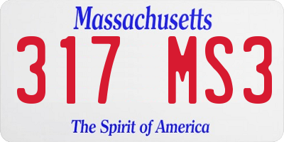 MA license plate 317MS3