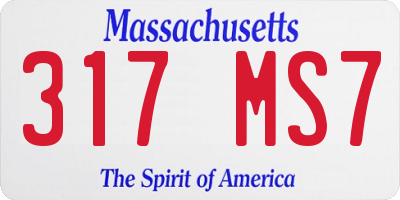 MA license plate 317MS7
