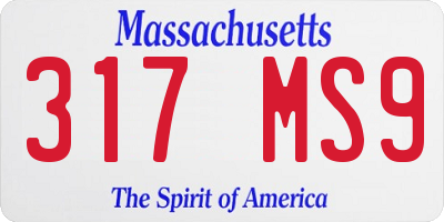 MA license plate 317MS9