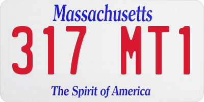 MA license plate 317MT1
