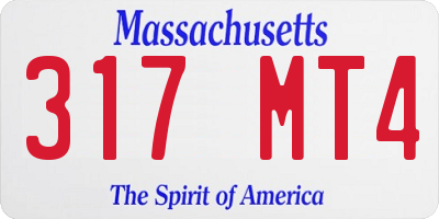 MA license plate 317MT4