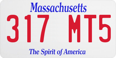 MA license plate 317MT5