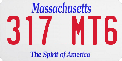 MA license plate 317MT6