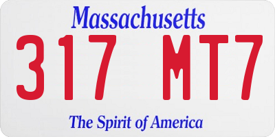 MA license plate 317MT7