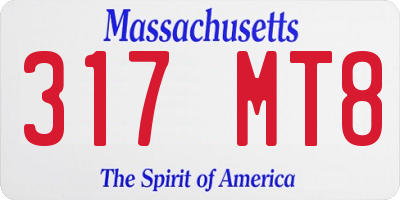 MA license plate 317MT8