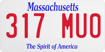 MA license plate 317MU0