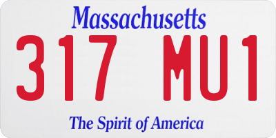 MA license plate 317MU1