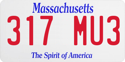 MA license plate 317MU3