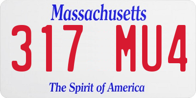 MA license plate 317MU4