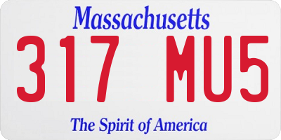 MA license plate 317MU5