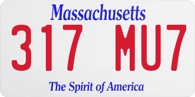 MA license plate 317MU7