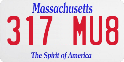 MA license plate 317MU8