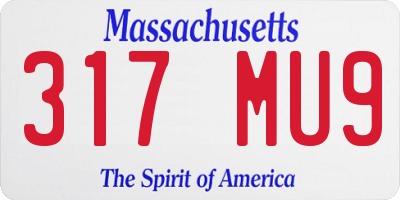 MA license plate 317MU9