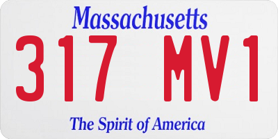 MA license plate 317MV1