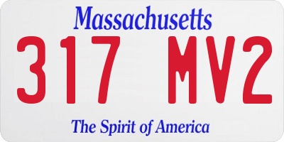 MA license plate 317MV2