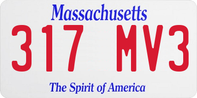 MA license plate 317MV3