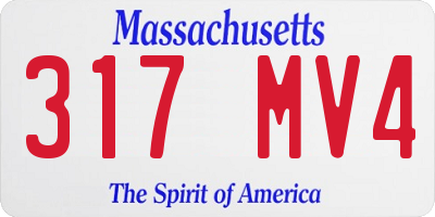 MA license plate 317MV4