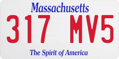 MA license plate 317MV5