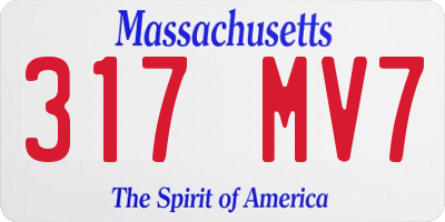MA license plate 317MV7