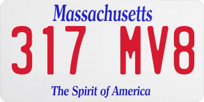 MA license plate 317MV8
