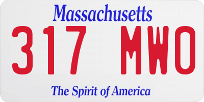 MA license plate 317MW0