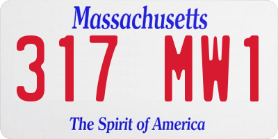 MA license plate 317MW1