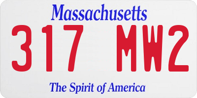 MA license plate 317MW2