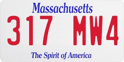MA license plate 317MW4