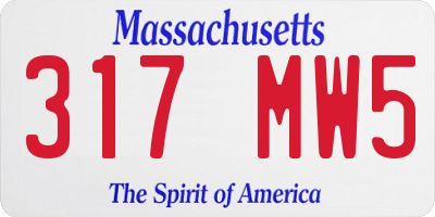 MA license plate 317MW5