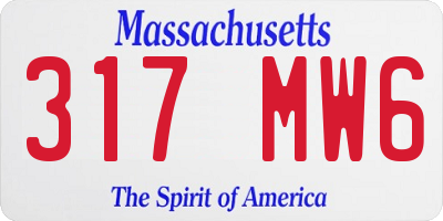 MA license plate 317MW6